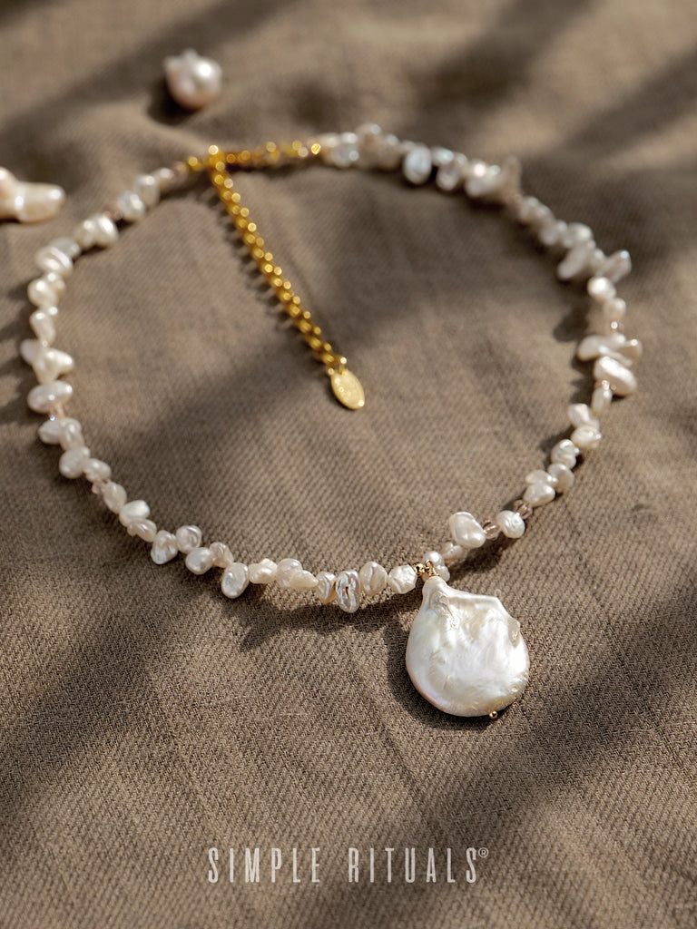24SS [ Retro Palace ] Baroque drops pearls crystal necklace