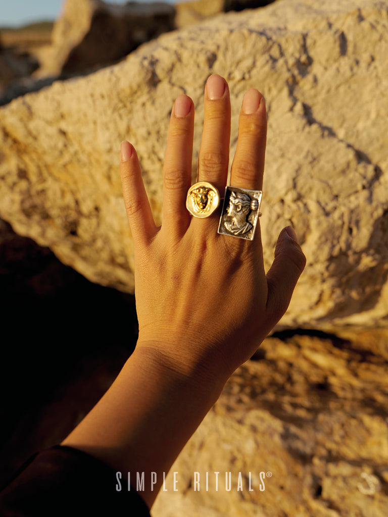 24SS Greek woman silver rings