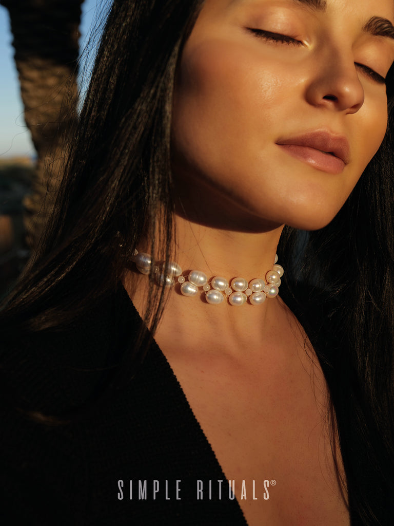 24SS [ Muse of the Sea ] Double-rows Dewy necklace