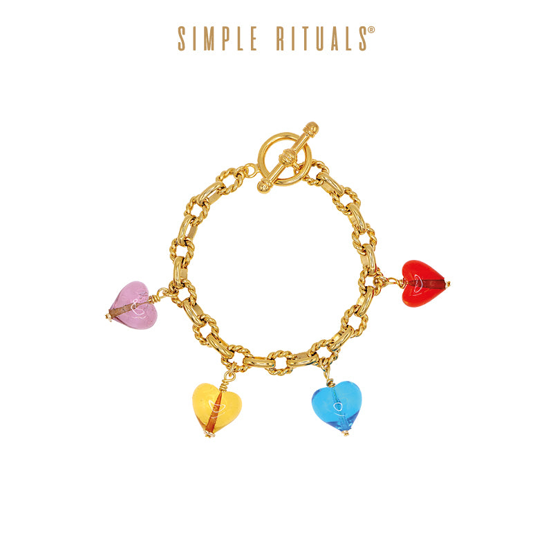 [ Girl's Heart ] Venice handmade Girls glass heart shape bracelet