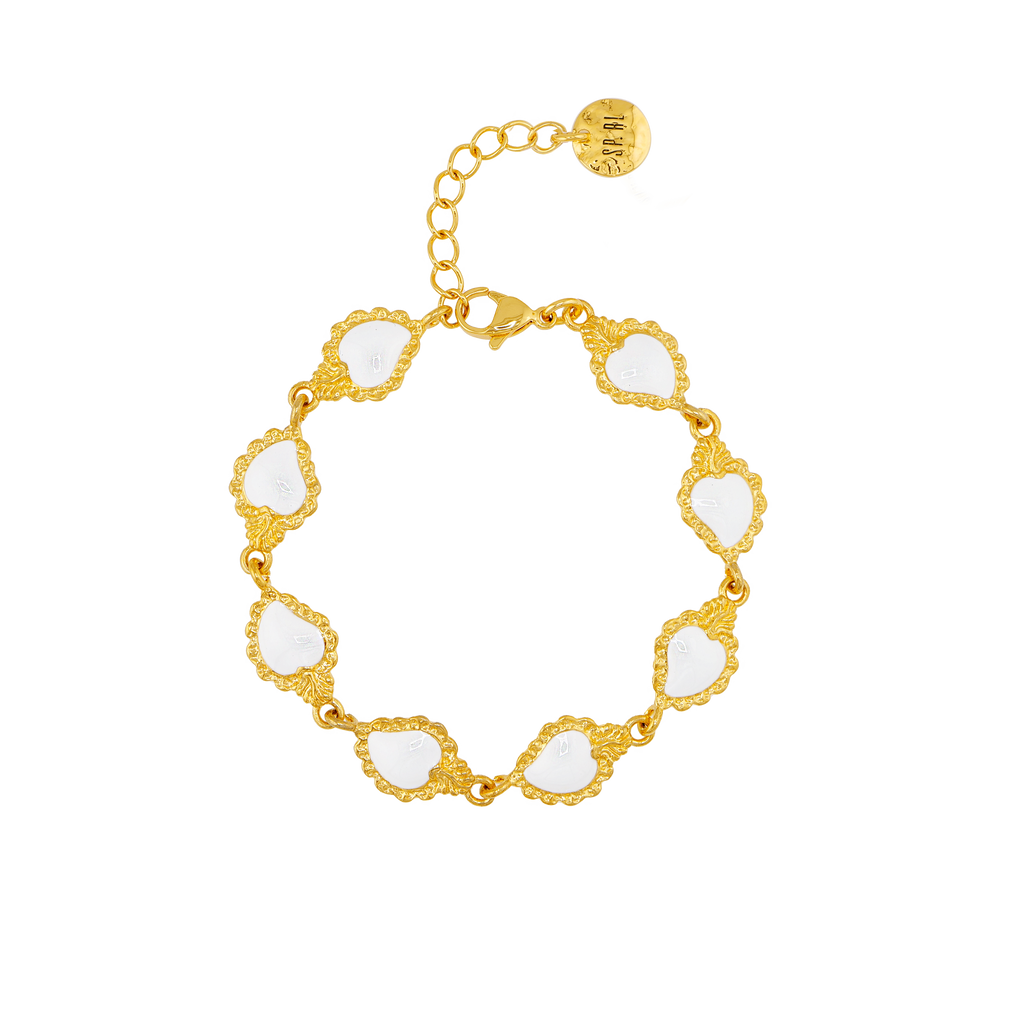 [LOVE from NAPOLI] Sacred hearts bracelet white