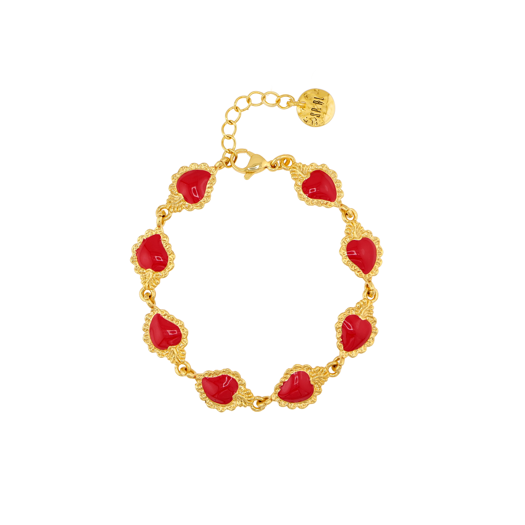 [LOVE from NAPOLI] Sacred hearts bracelet white