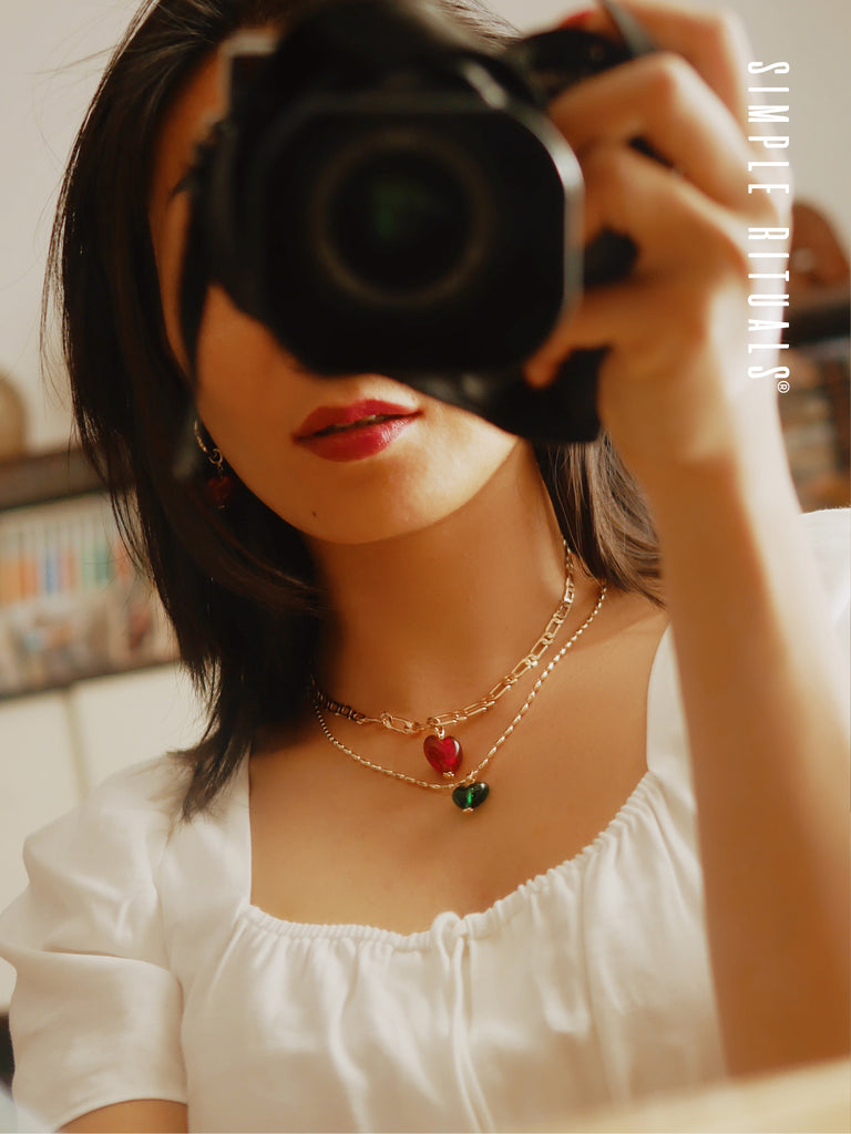 [ Hearts of Venice ] handmade glass necklace