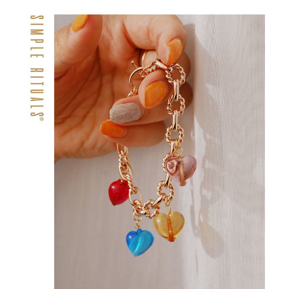 [ Girl's Heart ] Venice handmade Girls glass heart shape bracelet