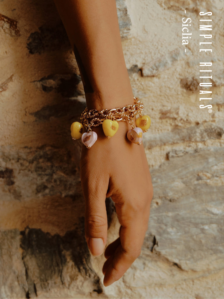 [ Heart of Venice ] Handmade glass from Murano bracelet & Earrings