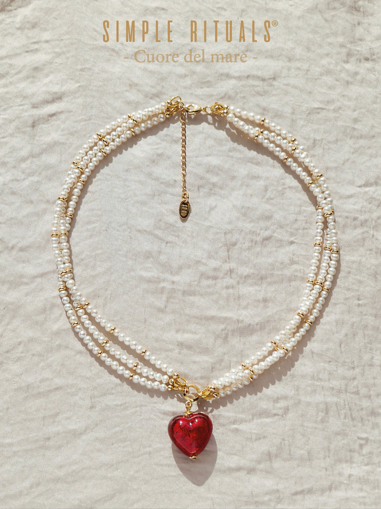 [ Heart of Ocean ] freshwater natural pearls 3 layers handmade necklace