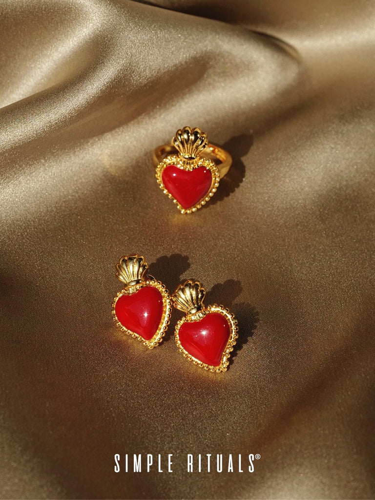 [ LOVE from Napoli ] Sacred Hearts earrings white