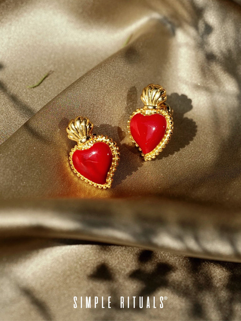 [ LOVE from Napoli ] Sacred Hearts earrings white