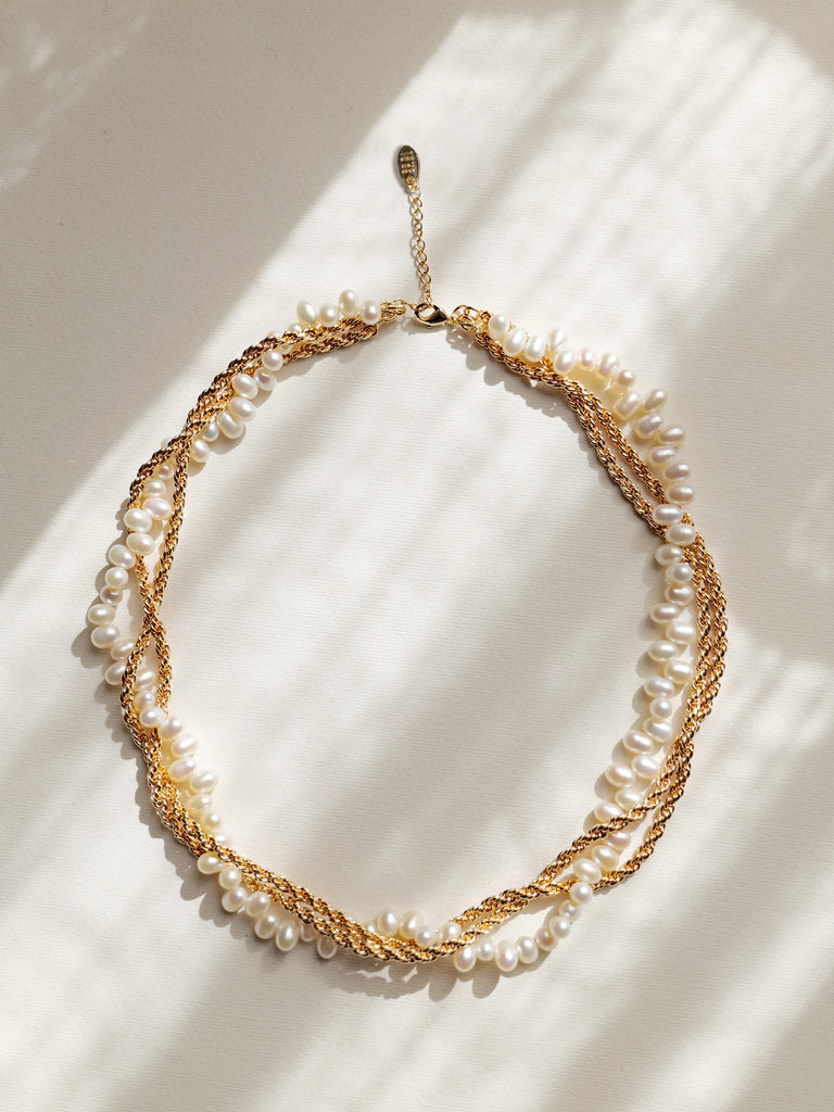 [ Pompei Stars ] Natural Pearl handmade chocker Necklace
