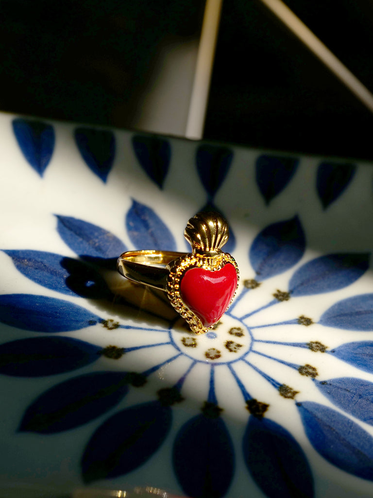 [ LOVE from Napoli ] Red Sacred Heart Ring