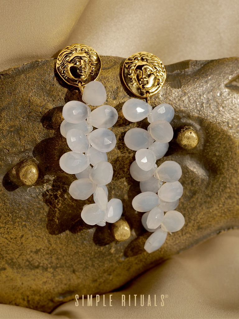 [Ramo di Elaia] Lavender Quartz Goddess earrings