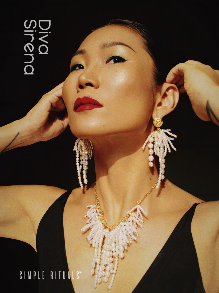 [  Diva Sirena ] more than 100hrs handmade natural pearl stud earrings