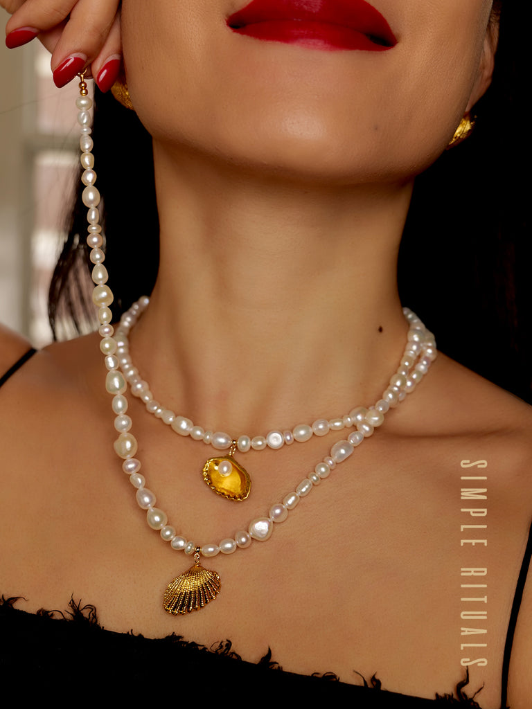 23SS [ Venus born ] Seashell design studs earrings