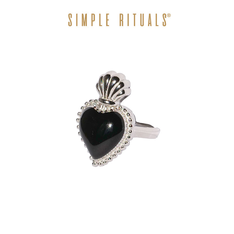 [ LOVE from Napoli ] Black Sacred Heart Ring