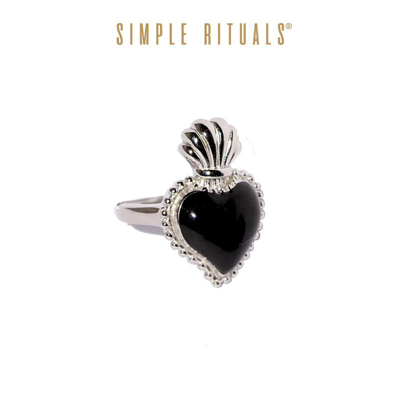 [ LOVE from Napoli ] Black Sacred Heart Ring